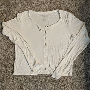 American Eagle Button Up Crop LS